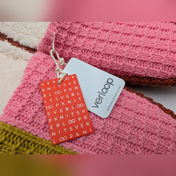 NWT VERLOO Knit Slide Slipper Sz W 9.5-12.5 / M 11 Golden Olive/Pink Colorblock - Picture 4 of 17